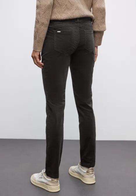 Pantalon en velours côtelé, coupe décontractée darkest brown