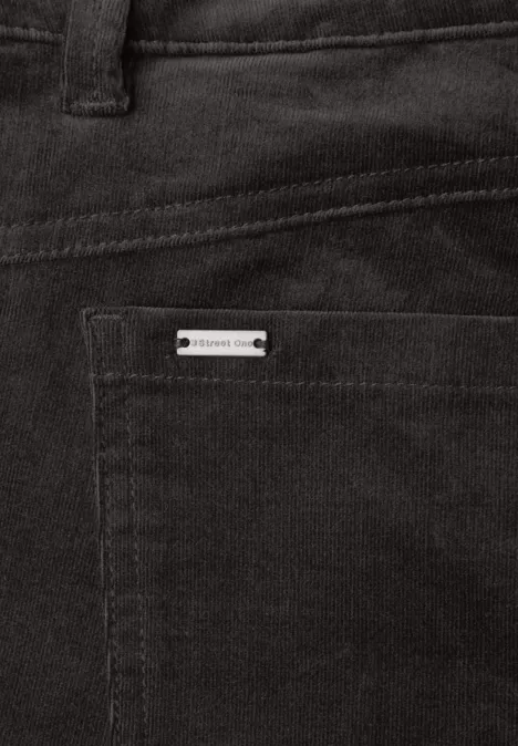 Pantalon en velours côtelé, coupe décontractée darkest brown