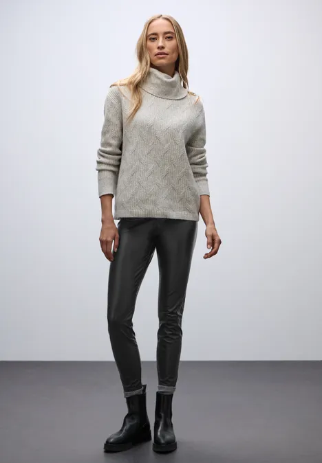 Leder Look Leggings Black