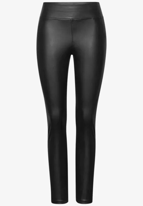 Leder Look Leggings Black
