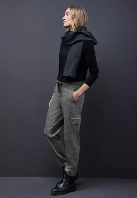 Cargo gemêleerde broek Black