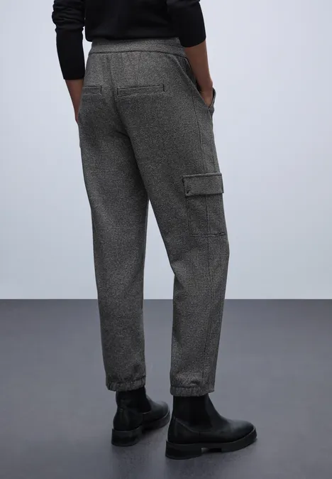 Cargo gemêleerde broek Black
