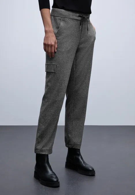 Cargo gemêleerde broek Black