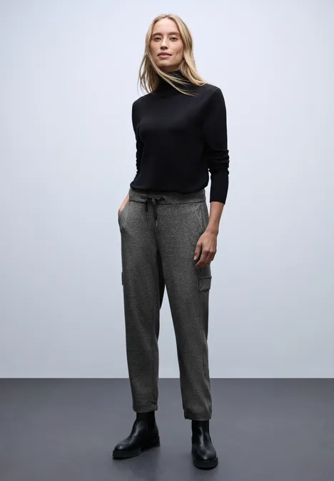 Cargo gemêleerde broek Black