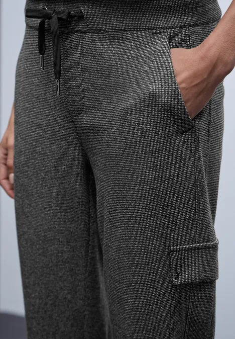 Cargo gemêleerde broek Black