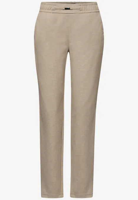 Gemêleerde broek met detail sanded beige mel.