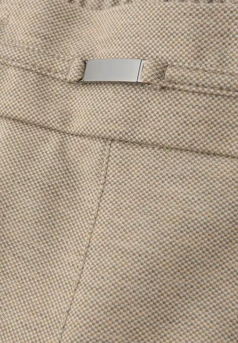Gemêleerde broek met detail sanded beige mel.