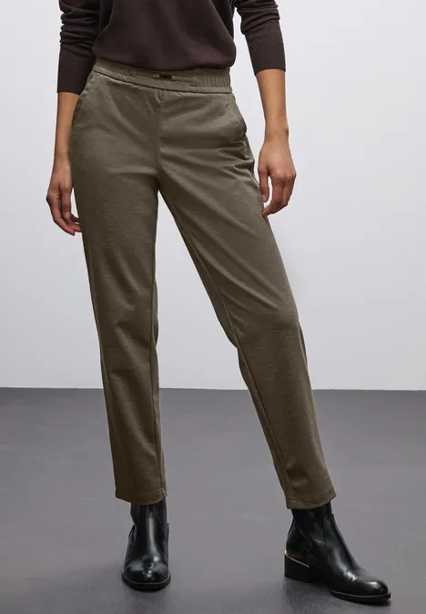 Melange Hose mit Detail darkest brown mel.