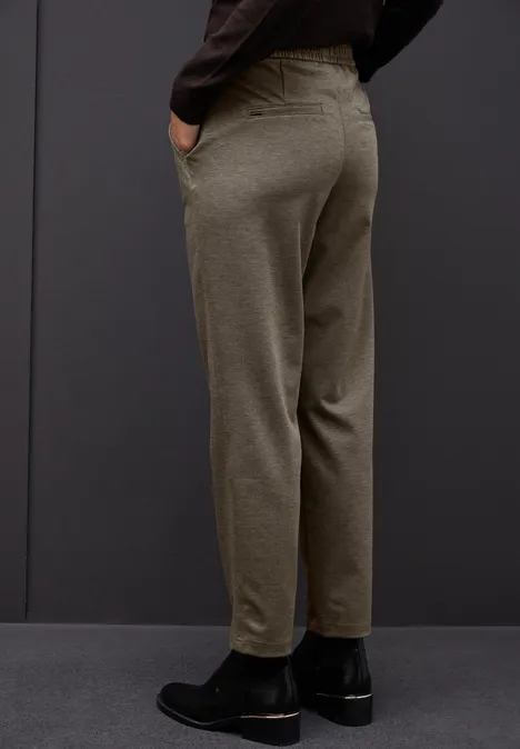 Melange Hose mit Detail darkest brown mel.