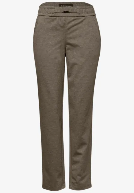 Melange Hose mit Detail darkest brown mel.