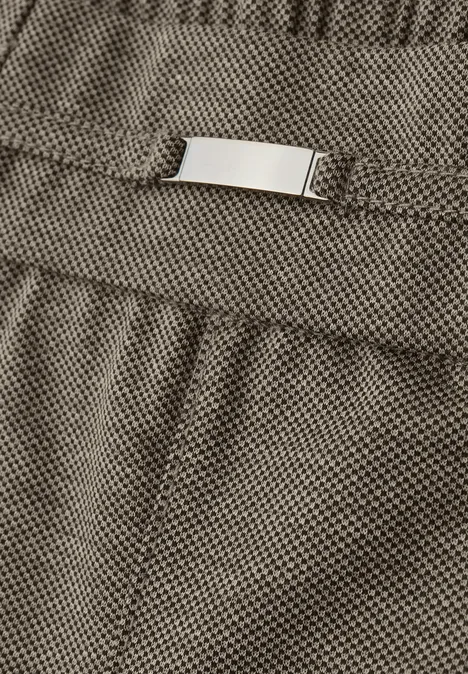 Melange Hose mit Detail darkest brown mel.