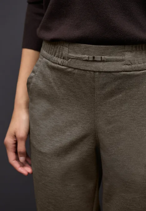 Melange Hose mit Detail darkest brown mel.