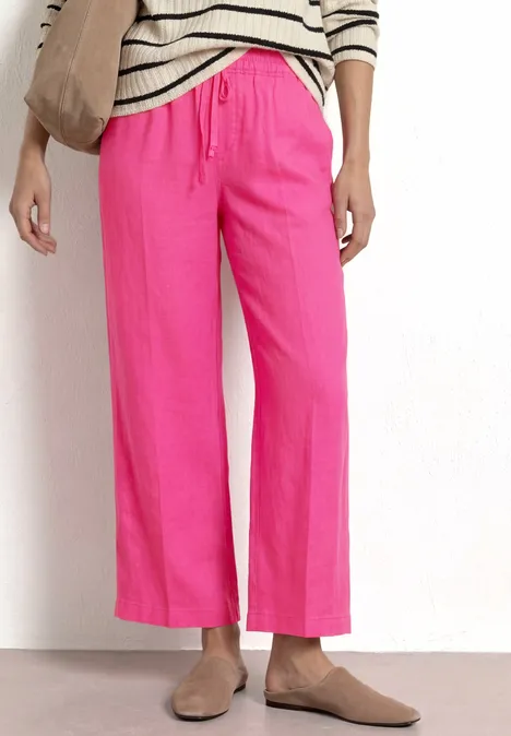 Wide Leg Hose im Loose Fit aus Leinen magenta dream Wide Leg Hose im Loose Fit aus Leinen magenta dream