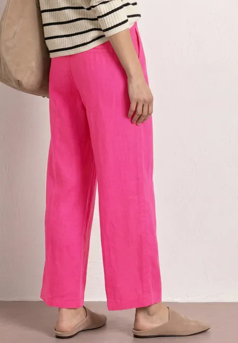 Wide Leg Hose im Loose Fit aus Leinen magenta dream Wide Leg Hose im Loose Fit aus Leinen magenta dream