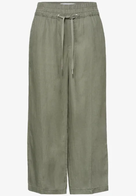 Wide Leg Hose im Loose Fit aus Leinen bound green Wide Leg Hose im Loose Fit aus Leinen bound green