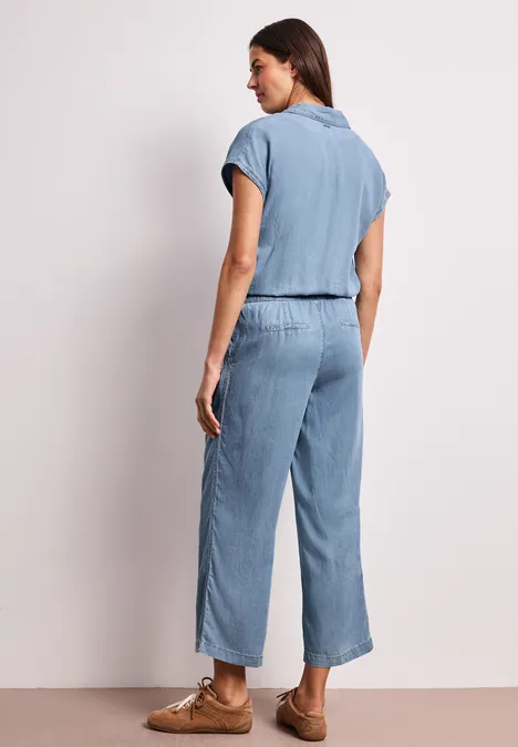 Wide Leg Jumpsuit im Washed-Look Light Blue soft wash Wide Leg Jumpsuit im Washed-Look Light Blue soft wash