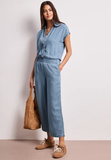 Wide Leg Jumpsuit im Washed-Look Light Blue soft wash Wide Leg Jumpsuit im Washed-Look Light Blue soft wash