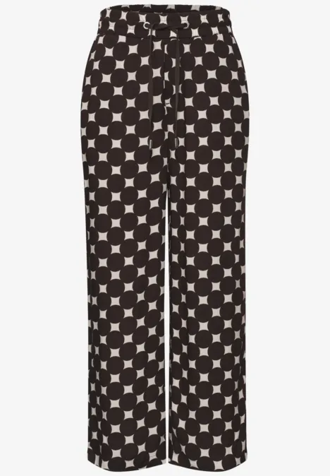 High Waist broek met Wide Legs en print soft beige High Waist broek met Wide Legs en print soft beige