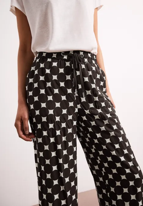 High Waist broek met Wide Legs en print soft beige High Waist broek met Wide Legs en print soft beige