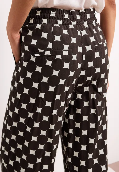 High Waist broek met Wide Legs en print soft beige High Waist broek met Wide Legs en print soft beige