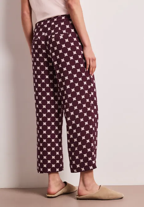 High Waist broek met Wide Legs en print rustic rouge High Waist broek met Wide Legs en print rustic rouge