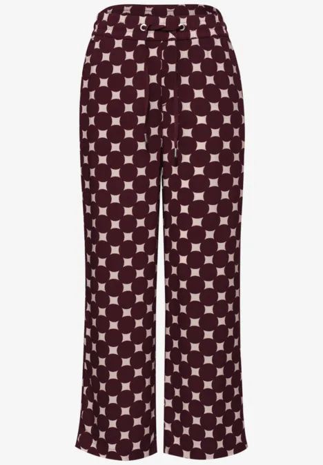High Waist broek met Wide Legs en print rustic rouge High Waist broek met Wide Legs en print rustic rouge