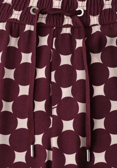 High Waist broek met Wide Legs en print rustic rouge High Waist broek met Wide Legs en print rustic rouge