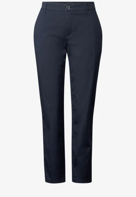 Twill chino broek deep blue
