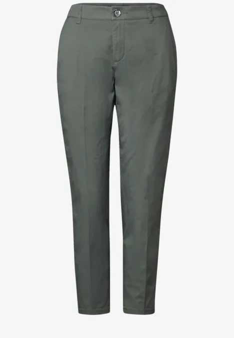 Twill chino broek muse green