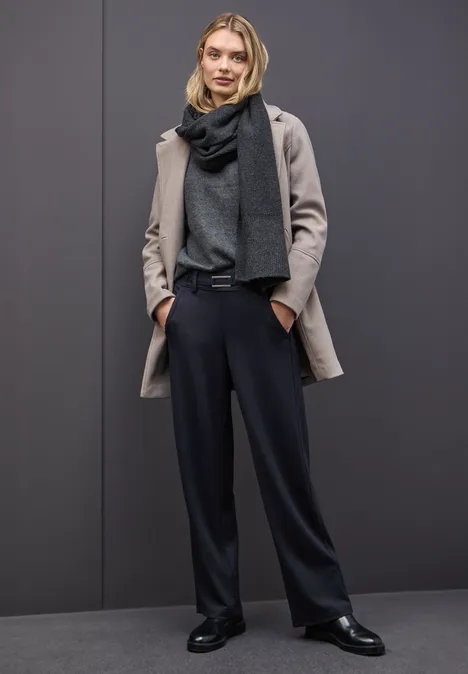 Broek met rechte pijpen en details deep blue