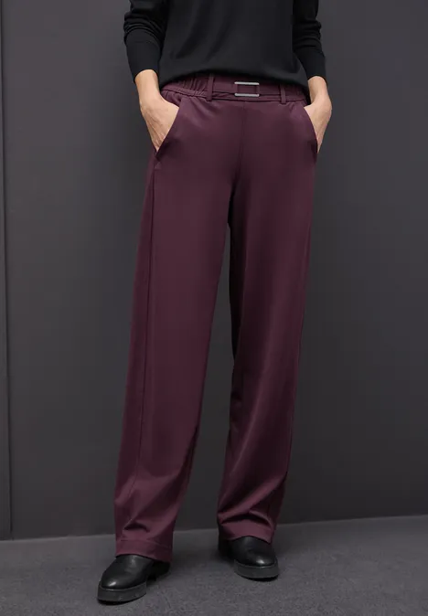 Broek met rechte pijpen en details Jazz Berry