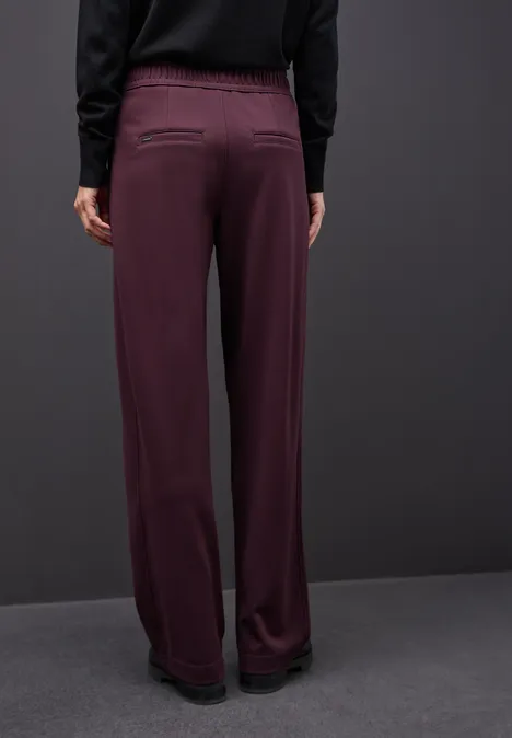 Broek met rechte pijpen en details Jazz Berry