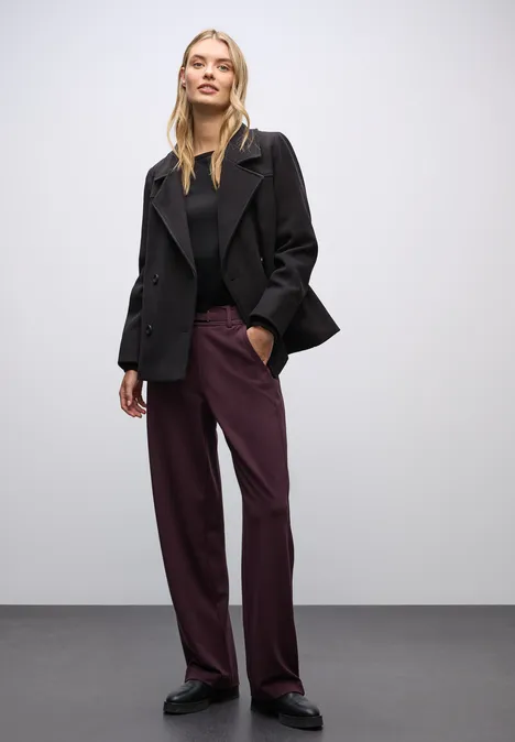 Broek met rechte pijpen en details Jazz Berry