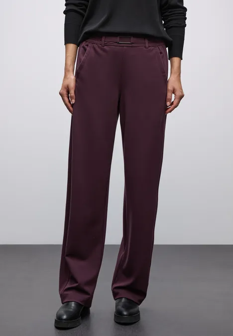 Broek met rechte pijpen en details Jazz Berry