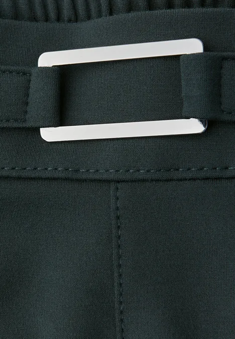 Broek met rechte pijpen en details evernight green