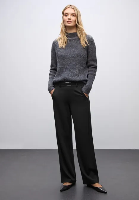 Straight Leg Hose mit Detail Black