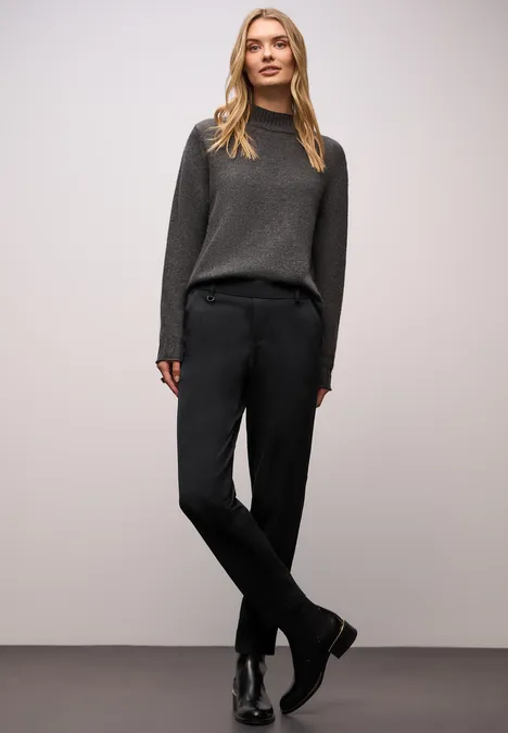 Chino mit Tape-Detail Black