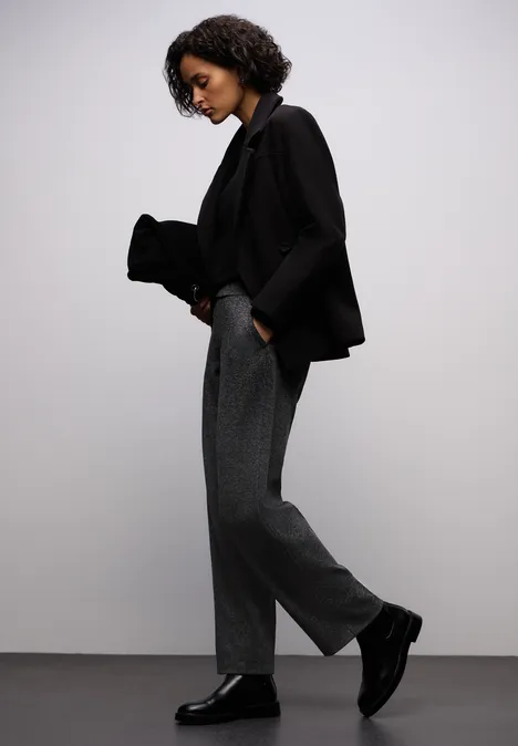 Straight Leg Jacquard Hose gravel grey mel.