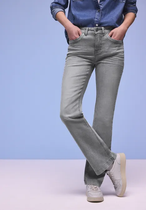 Bootcut Jeans Light Grey Washed