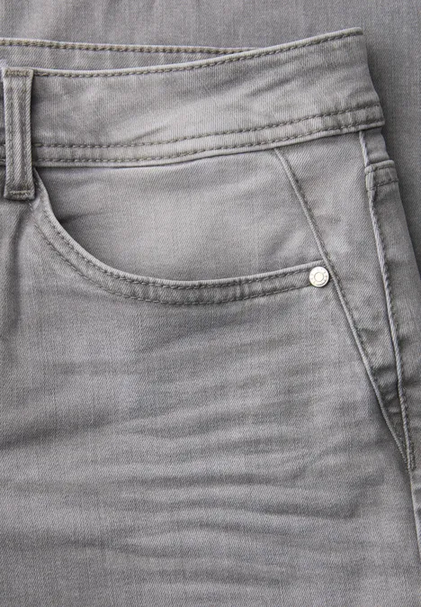 Straight Leg Jeans Light Grey Washed