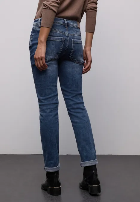 Slim Leg Jeans mid blue random washed