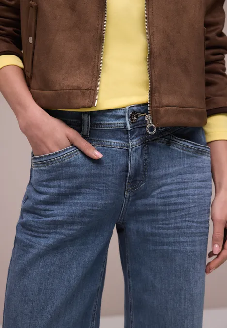 Jeansy z szerokimi nogawkami Medium Blue Wash