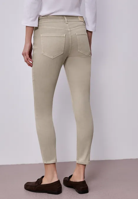 Mid Waist Slim Legs jeans in casual fit Beige Washed