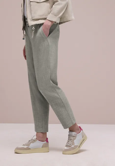 Mid Waist Slim Leg Pantalon avec boucle dark mint green Mid Waist Slim Leg Pantalon avec boucle dark mint green