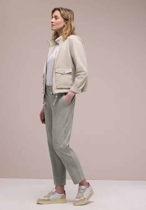 Mid Waist Slim Leg Pantalon avec boucle dark mint green Mid Waist Slim Leg Pantalon avec boucle dark mint green