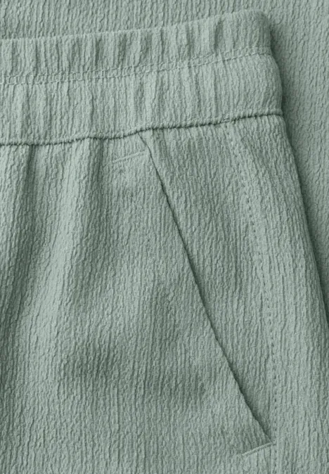 High Waist broek met wijde pijpen in casual pasvorm dark mint green