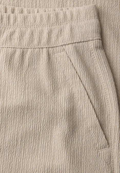 High Waist broek met wijde pijpen in casual pasvorm cobble stone