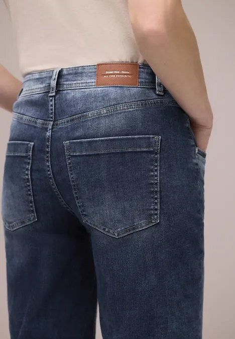 Jeansy z szerokimi nogawkami dark blue wash