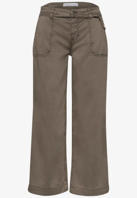 Wide Leg Jeans mit Gürteldetail brown wash Wide Leg Jeans mit Gürteldetail brown wash