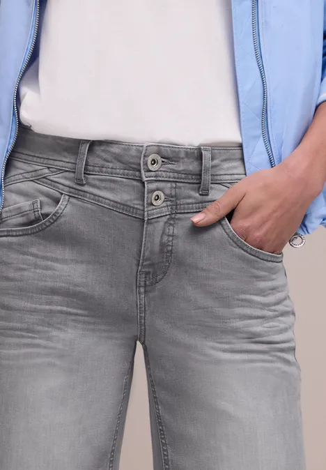 Jeansy z szeroką nogawką High Waist o luźnym kroju Loose Fit light grey wash